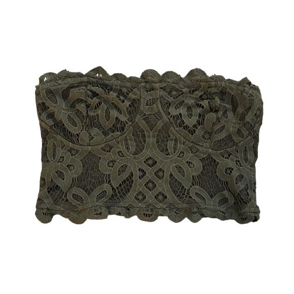 Free People One Olive Green Lace Strapless Bandeau Top – Size S/M - Picture 1 of 3